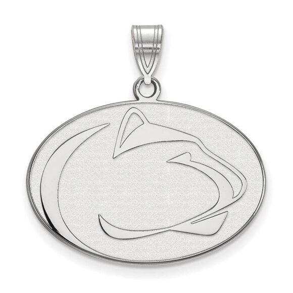 10k White Gold Penn State Large Pendant